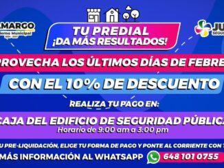 Municipio invita a aprovechar los últimos días con el 10% de descuento en el pago del predial