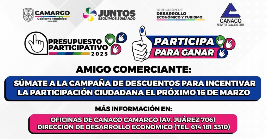 Municipio y CANACO invitan a comerciantes a sumarse a la campaña de descuentos “Participa para Ganar»