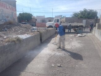 Servicios municipales de Camargo realiza trabajos de limpieza en arroyos y canales dentro de la ciudad