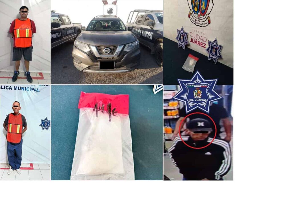 Arrestan a dos sujetos por posesión de cristal y los vinculan con robos a comercios
